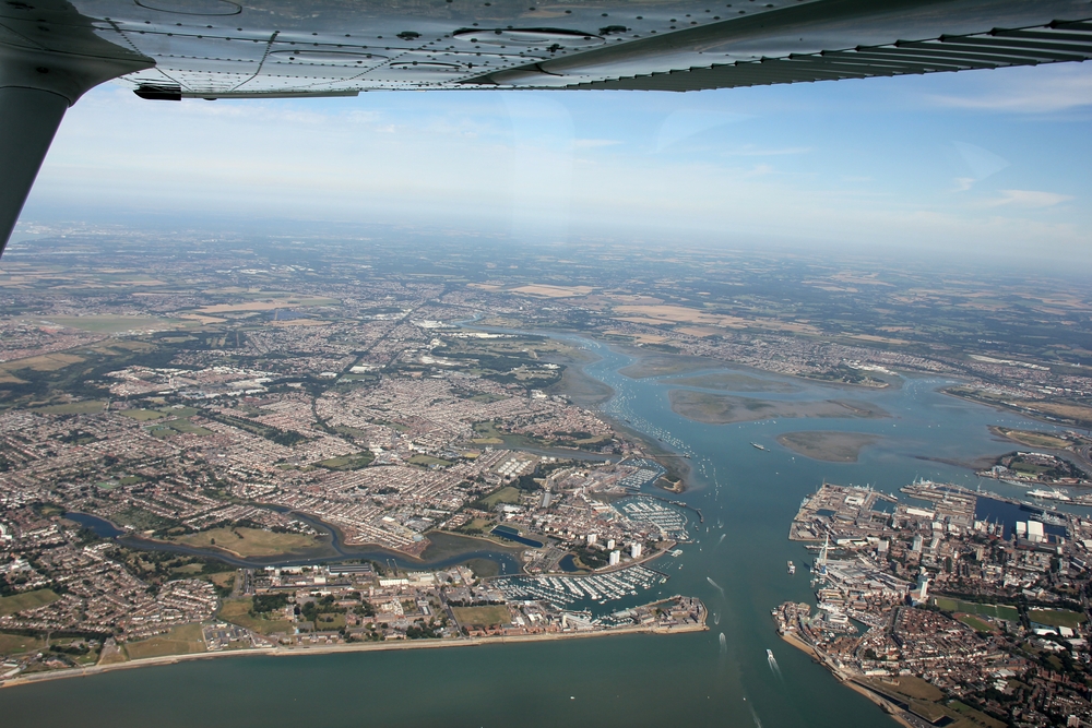 Looking back northwards over Portsmouth Harbour - fabulous visibility.