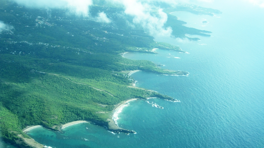 On the way to the Grenadines. Some of the bays on the rougher, Atlantic side of Grenada.