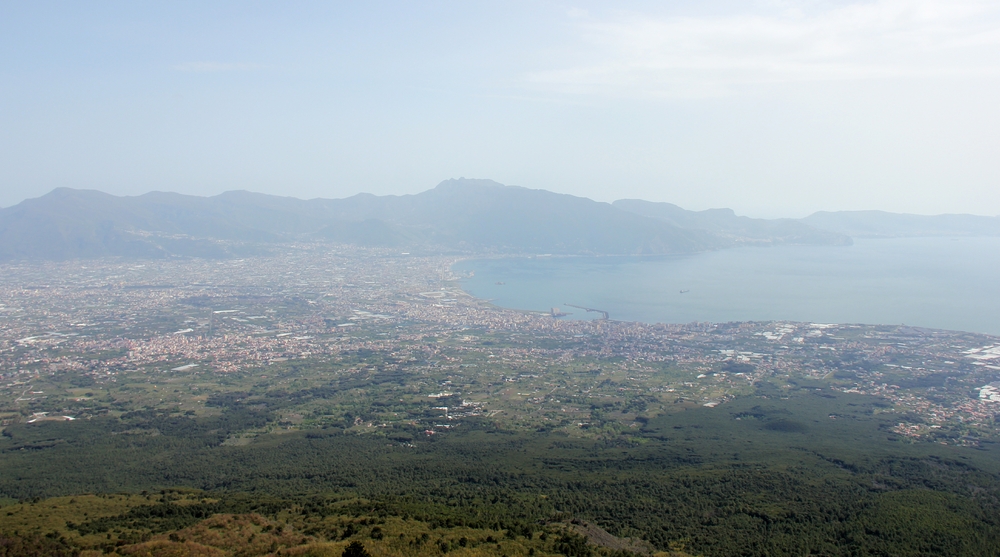 Up on the crater rim now, looking south-west towards Castellamare di Stabia, where we were staying.