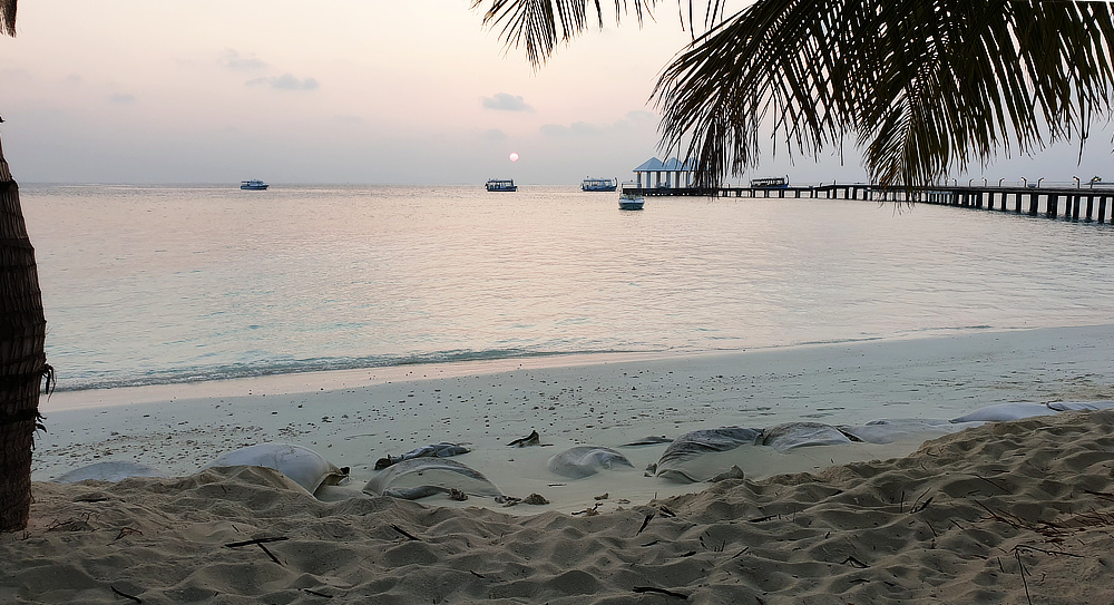 At Sunset - the main jetty from the watersports area.