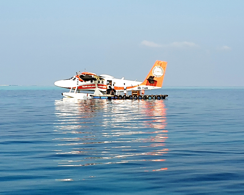 The Twin Otter seaplane brings us to this corner of paradise.