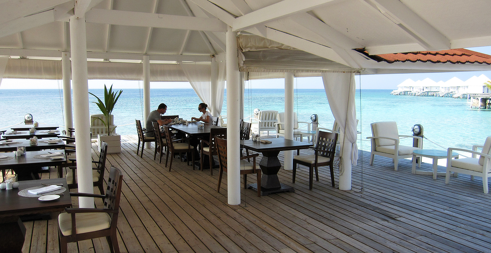 The main restaurant upper deck dining area.