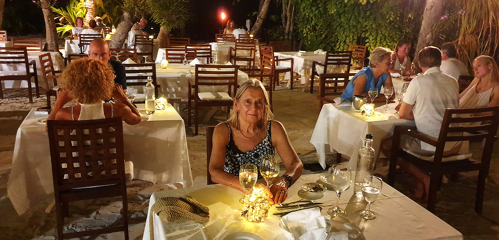 Thursday night is Maldivian night, when all the restaurant tables are moved out into the garden.