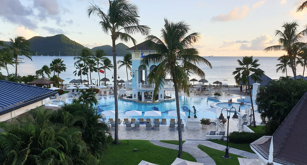 The Pool bar from the Club Lounge, and on down the west side of the island.