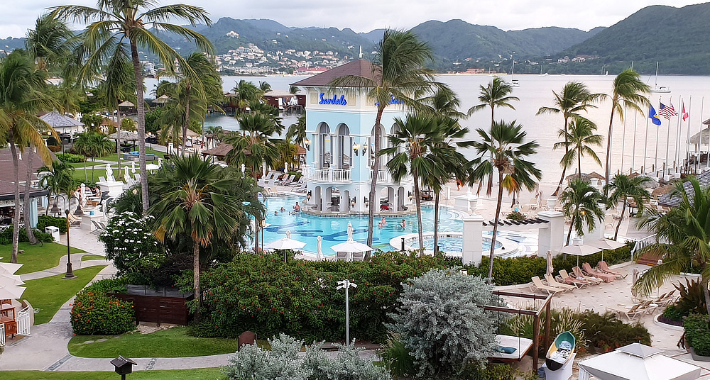 The Pool bar, across Rodney Bay to Gros Islet.